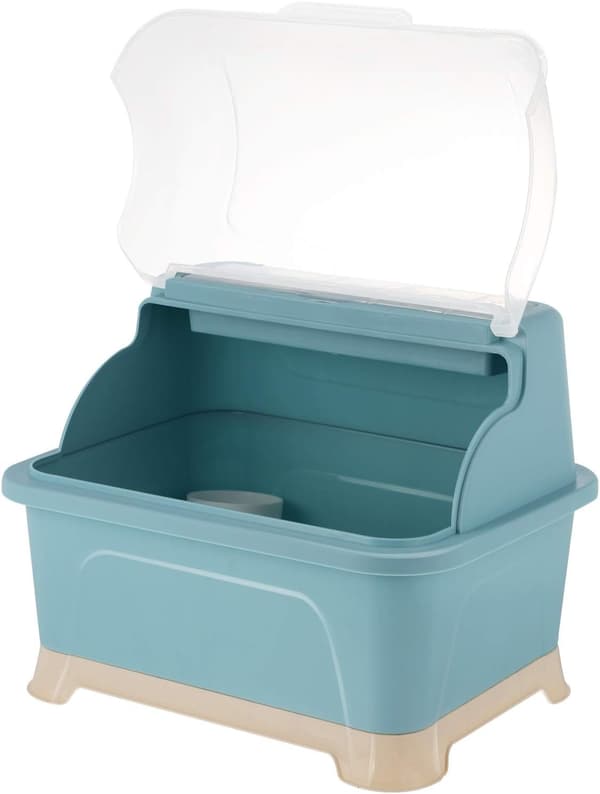 Kitchen Dish Rack with Lid, Nursing Bottle Storage Box, Countertop Kitchen Utensil Cutlery Box