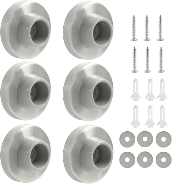Konkav veggdørstopper børstet satengnikkel 6 stk item_package_quantity