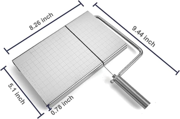 Cheese Slicer with Measuring Scale - 6 Replaceable Blades - Precision Cutting - Dishwasher Safe - For Cheese Lovers and Home Use