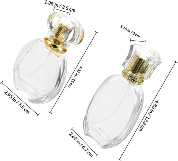 2 stk påfyllbare 50 ml glassparfymeflasker med finforstøver, bærbare reisespraybeholdere for påfyll av duft og prøveoppbevaring