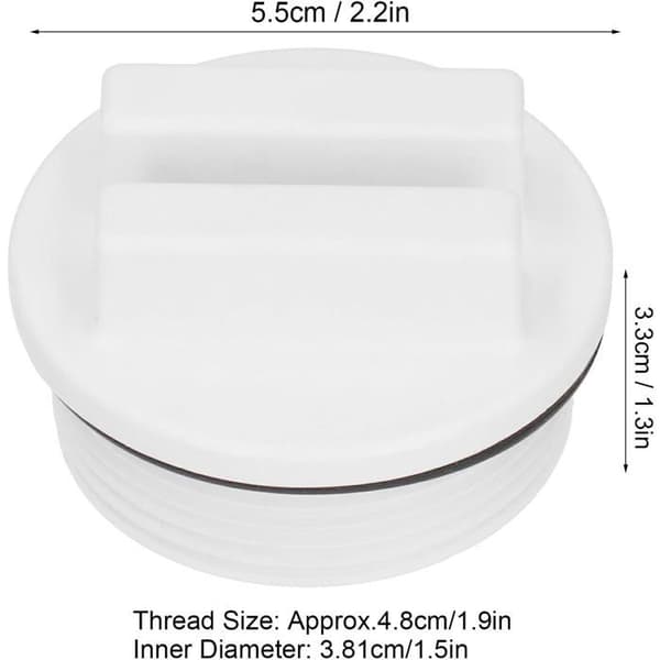 5-piece skimmer accessory short winter plug with O-ring 1 1/2 \" white