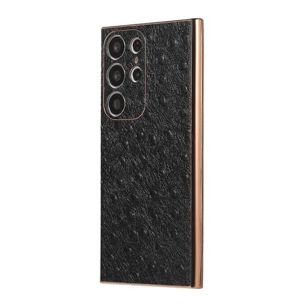For Samsung Galaxy S23 Ultra 5G Leather Ostrich Texture Nano Electroplating Mobile Phone Case