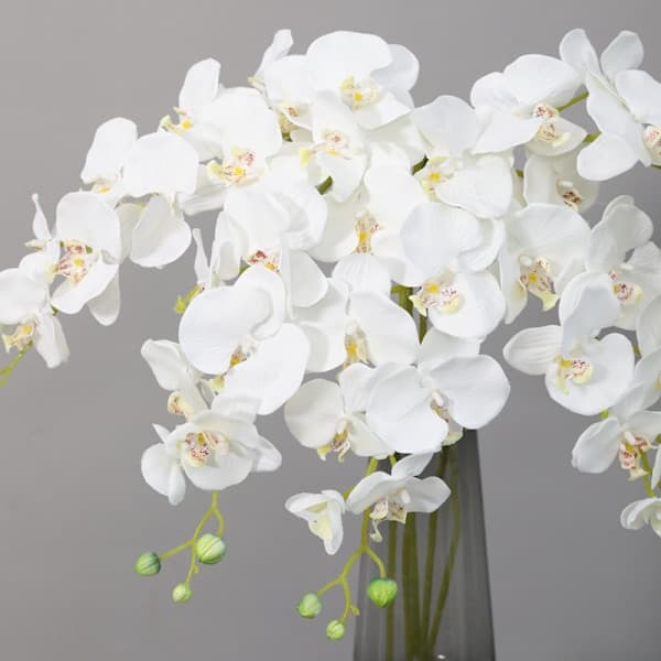 4 stk. kunstige Phalaenopsis orkidé hvide blomster 70 cm med kunstig