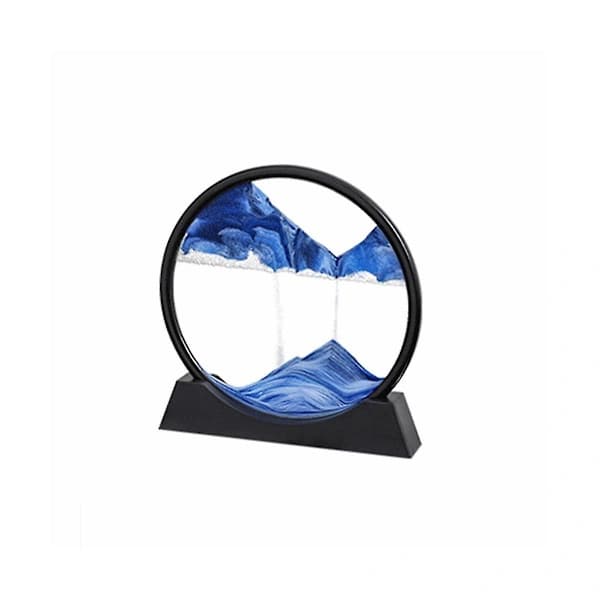 Rörlig Konst Bild Rund Timglas 3D Berg Motiv Display Flödande