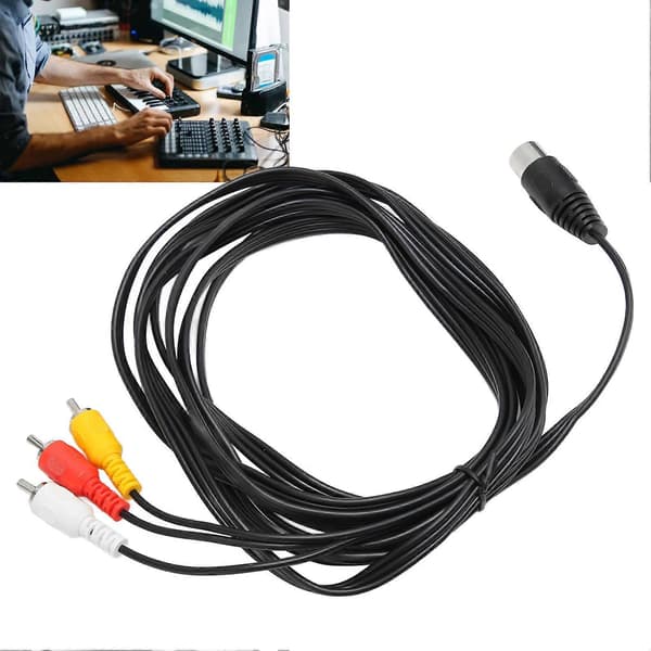 Din 8-bens han til 3 RCA han-kabel Din 8-bens til 3 RCA lydadapterkabel til stereoanlæg 3m