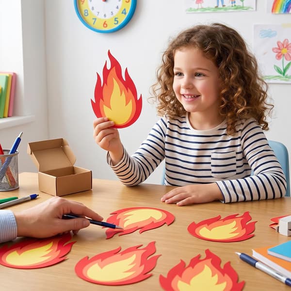 60 stk. flammeutklipp, 12x8,5 cm papirflammeutklipp