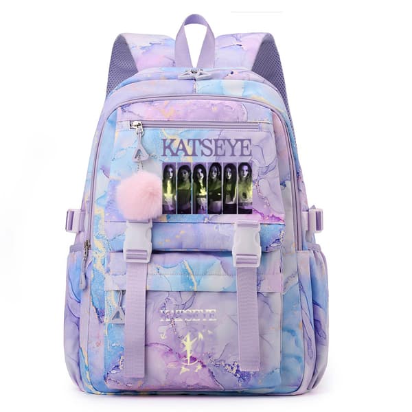 Katseye Print Large Capacity Backpack for Students, Lightweight Waterproof School Bag with Laptop Compartment 8 8