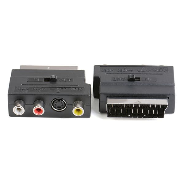 1 stk lyd- og videokonverter Scart-hode AV til video, europeisk 21P