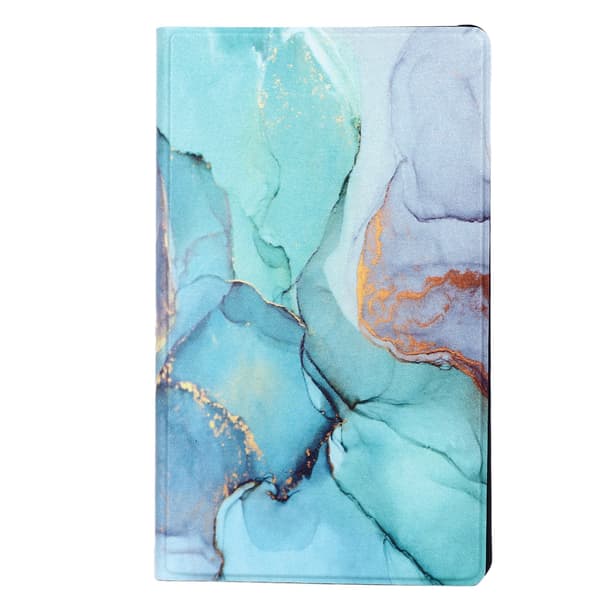 Tablet Cover for Tab A7 T220 T225 Green Marble Pattern Multiple Angles Protection PU Leather Tablet Cover