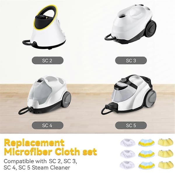 9 st Ångmoppdukar för Karcher Easyfix SC2 SC3 SC4 SC5 Handhållen Dammsugare Delar Mikrofiber