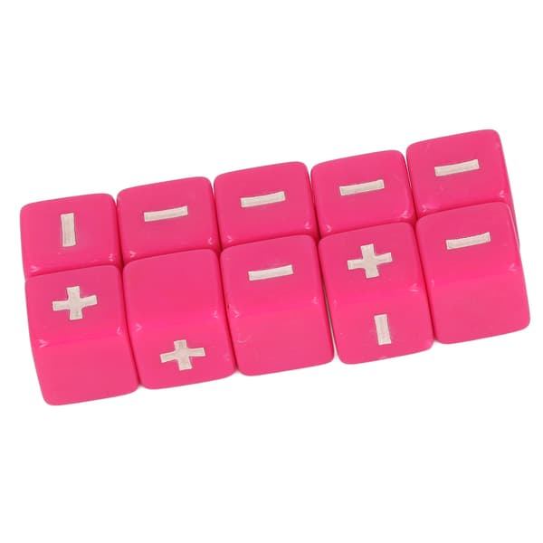 20 Plus Minus Terningesæt 16mm Matematik Undervisning Terninger til Småbørn Rosa