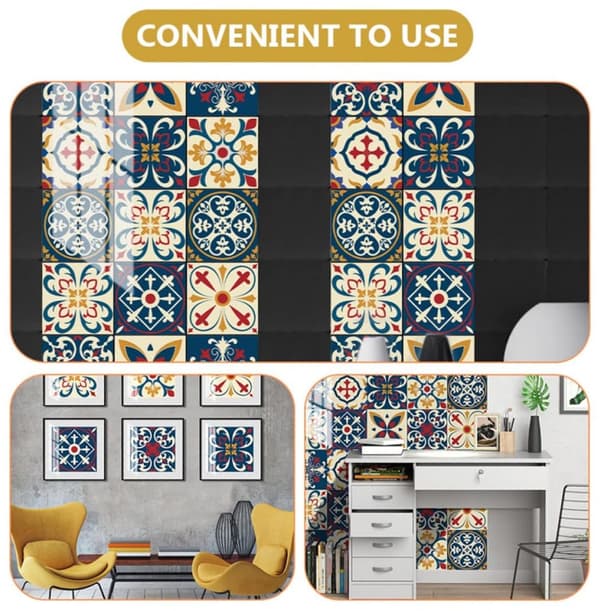20 Wall Stickers - Tile Decor, Removable Self-Adhesive PVC - for Bathroom, Kitchen - 20*20 cm