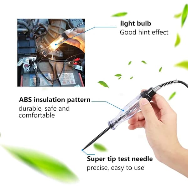 (Pow yeah!) Bilkretstester, 6V/24V bilkretstester testlampe kretstester skrutrekker sikringstester