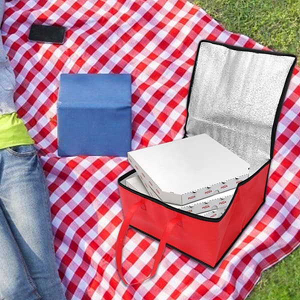 Large Capacity Insulated Pizza Bag with Thermal Insulation and Durable Non-Woven Fabric