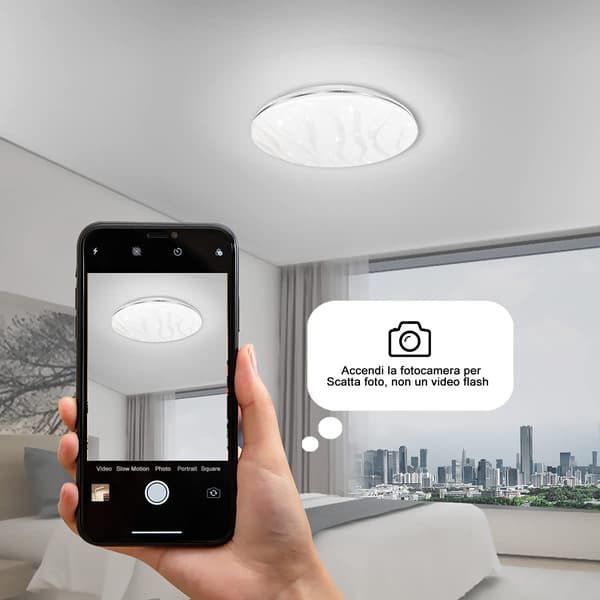 38CM LED Ceiling Light, 36W Modern Cool White Ceiling Lighting 6000K, White Wave Stripes, Ceiling Lamp is Suitable for Living Room