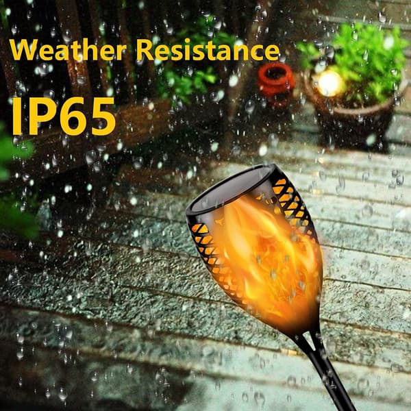 Solar Torch Light (Extra Large Size) 4-Pack with Waterproof Flickering