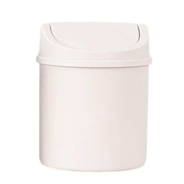 White Generic Tabletop Trash Can | Desktop Trash Can with Lid | Small Portable Tabletop Trash Can | Kitchen Trash Can For B