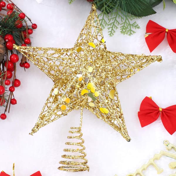 1 stk glitter juletrepynt i metall, juletrepynt