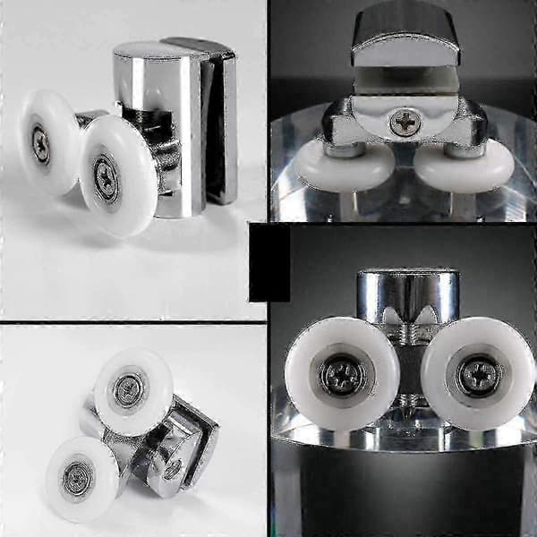 4 stk Dusjdørhjul 23mm Dusjdørruller Kraftig Sink Legering Hjul For Både Flat Skyving -CN-AA