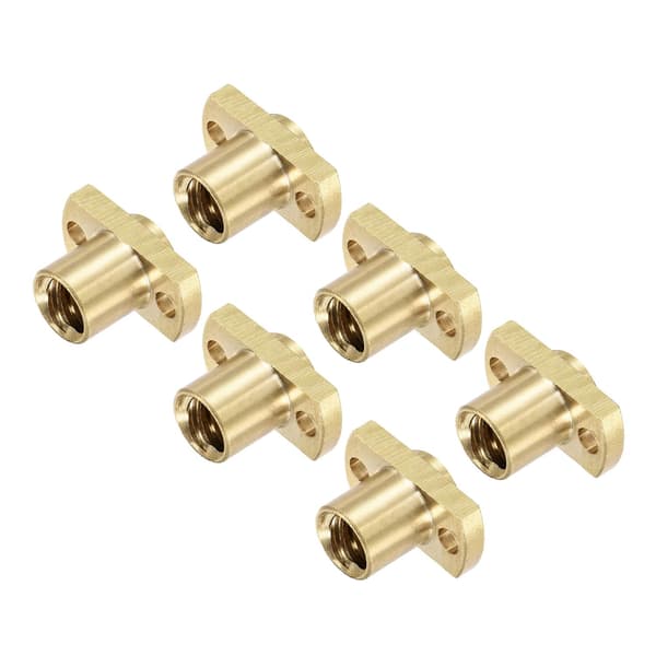 T8 trapesformet mutter 2 mm stigning 8 mm for 3D-printer messingfarget pakke med 6 size_name 1mm x 100mm