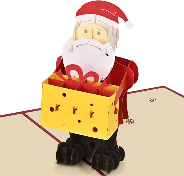 4 st 3D julkort, julkort med kuvert Pop Up Chris