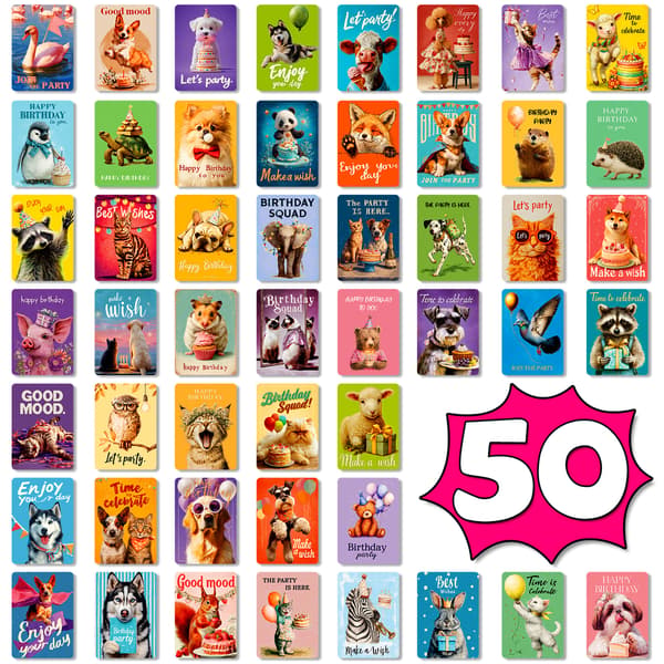 50-pak fødselsdagskort