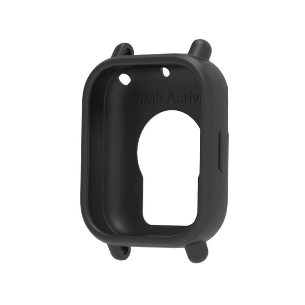 Black Silicone Case Compatible with Redmi Watch 5 Lite - Shockproof Protective Cover