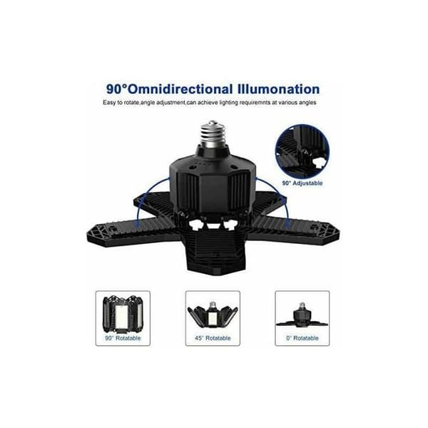 Garage LED-sæt - 120 W - 12000 lm - Værkstedslampe - Deformerbare loftslamper - E26E27 paneler - 1 Odipie-lampe