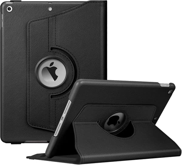 360° Roterende Etui til iPad 10.2 tommer (2019-2021) - Sort Stander [JUN]