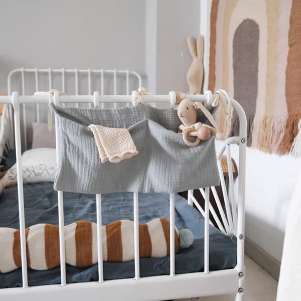 (Grey) 1 pc hanging diaper storage, crib hanging storage, crib