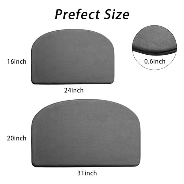 Halvsirkelformet grå - Halvsirkel grå - Halvsirkel 50*80cm Sklisikker