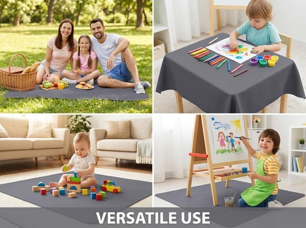 Splash Mat for Under High Chair/Art, Washable Splash Mat Waterproof Non-Slip Floor Protector Messy Spill Messy Floor Protector for Pets