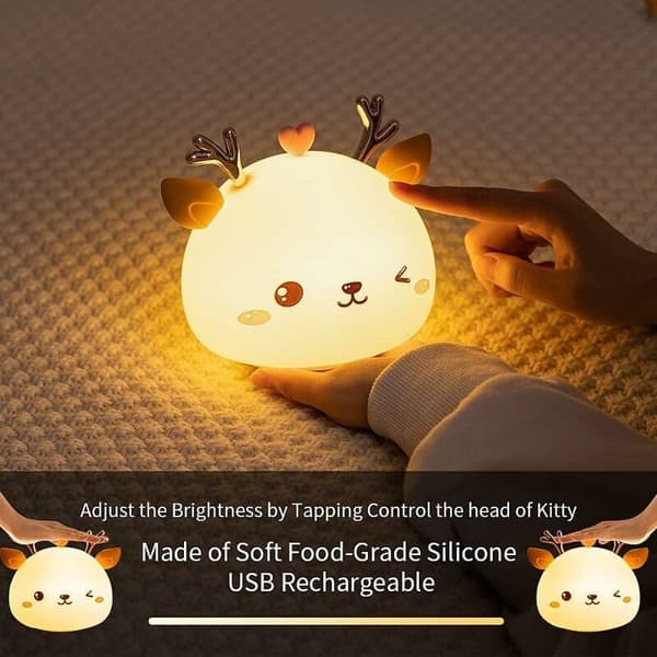 Interactive Stress-Reducing Silicone Night Light, Creative Decorative Night Light, Cute Deer Hunting Model + Exquisite Packaging