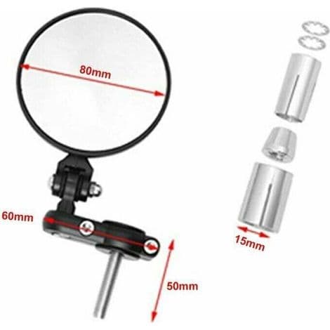 Universelle motorcykelspejle, 3-tommer runde foldbare sidespejle til 22 mm styr