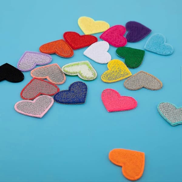 20 Patch Mini Heady Low Patch-mærker farverigt hjerte til udsmykninger og tøjreparation