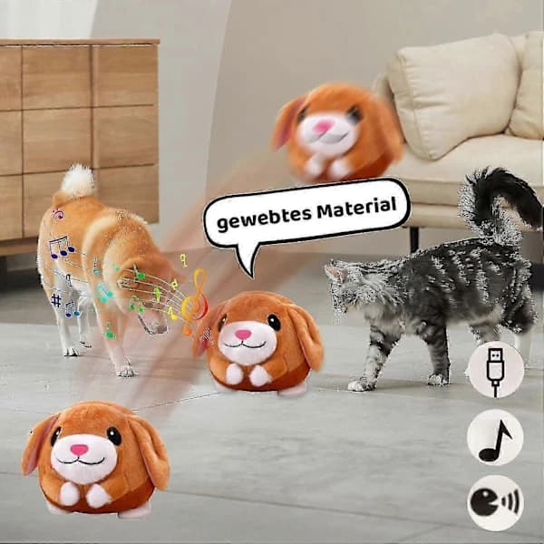 (Pow Yeah!) Active Moving Plush Toy, Talking Moving Dog Toy