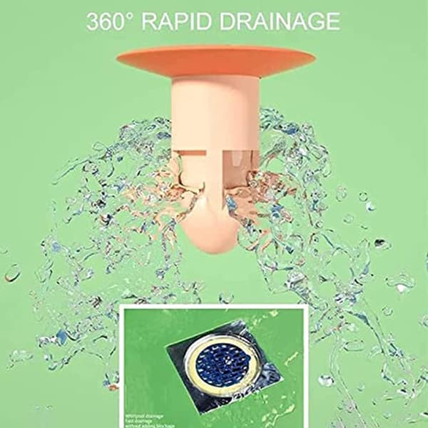 4PCS Shower Floor Drain, 360° Deodorant Floor Drain, Anti-Odor, N