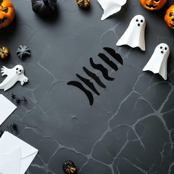 6 kpl tekoviiksiä Halloween-kauden itseliimautuvia polyesterirekvisiittoja hopea