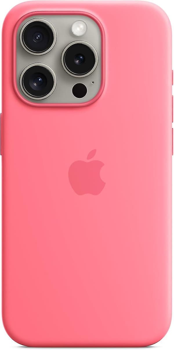 Silikonikuori MagSafella iPhone 15 Prolle - Pinkki