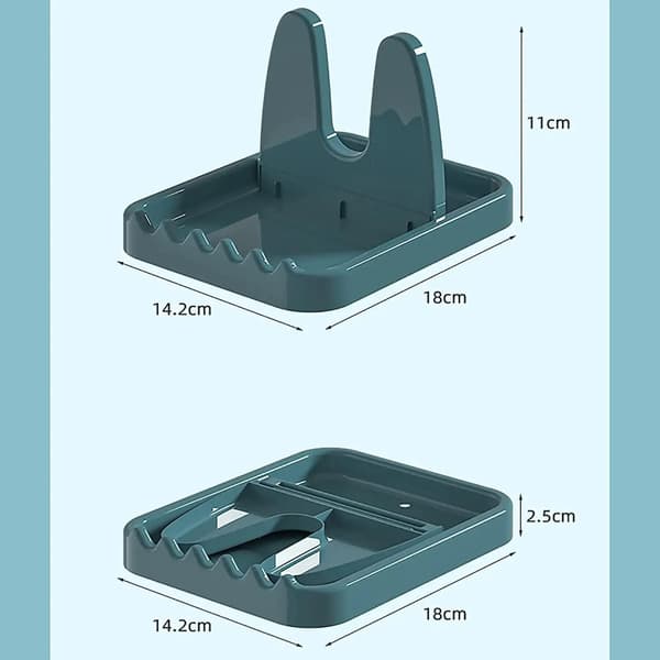 1 stk grøn foldbar lågholder, multifunktionel låg- og skeholder