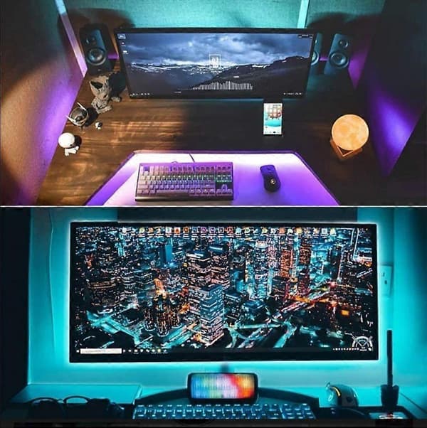 2M IP65 LED-lyskæde RGB SMD5050 - TV - Computer - Bil - USB Multicolor 2 stk. 2PC