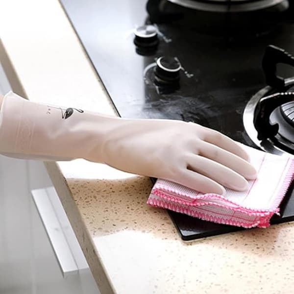 Kitchen Gloves, 6-piece set, waterproof rubber for dishwashing and laundry, size M, silicone