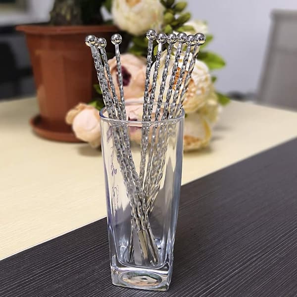 10 stk. cocktailpinde, premium cocktailpinde i rustfrit stål