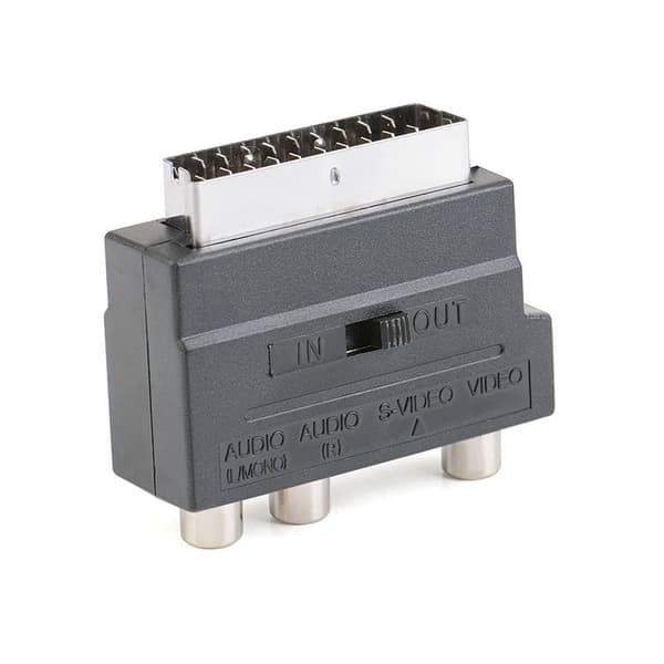 1 stk lyd- og videokonverter Scart-hode AV til video, europeisk 21P