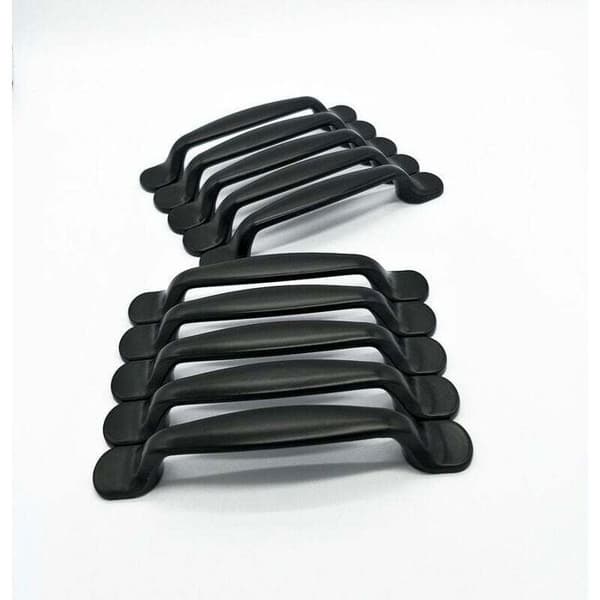 20x Kitchen Cabinet Drawer Bedroom Furniture Pull Handle, 128mm Hole Spacing, Black Aluminum