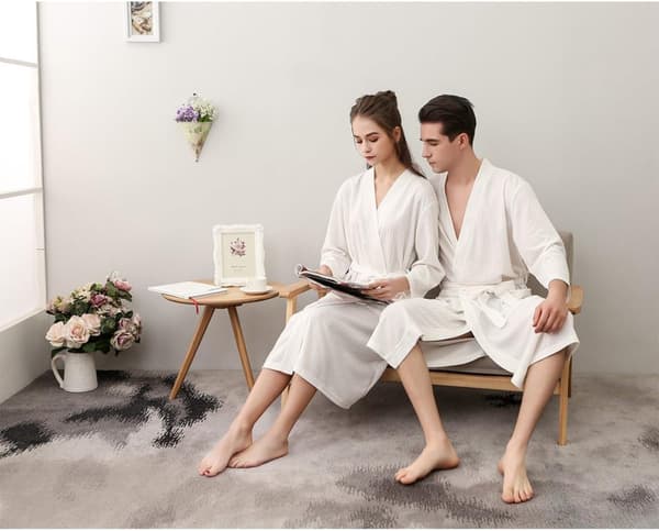Durable Nightgown Lightweight Plush Bathrobe for Men Versatile Absorbent XXXL Size for Spring and Summer