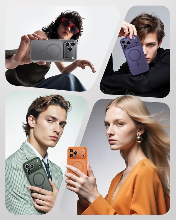 Magnetisk deksel til iPhone 17 Pro Max 6,9 tommer, kompatibel med MagSafe (grå) iPhone 17 Pro Max iPhone 17 Pro Max
