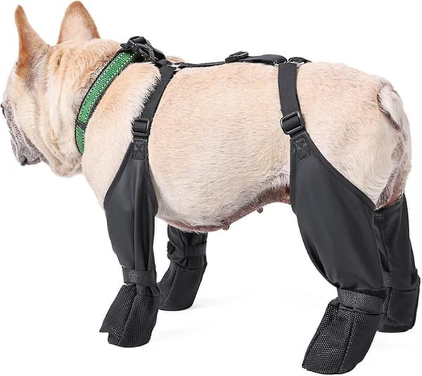 (with extra straps) Winter dog boots, non-slip waterproof dog
