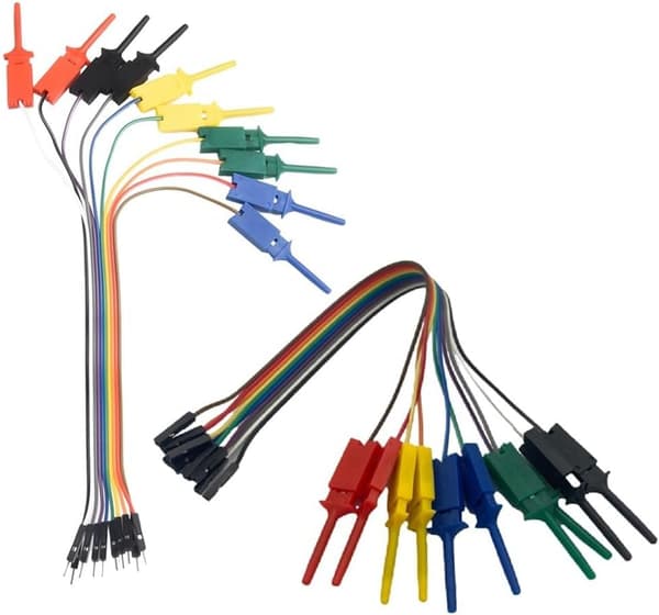 Testhagekredsløb 20 sæt og IC-ben, Breadboard-målelogikanalysator til pc'er med han- og hunklemmer, 20 cm ledninger Multimeter