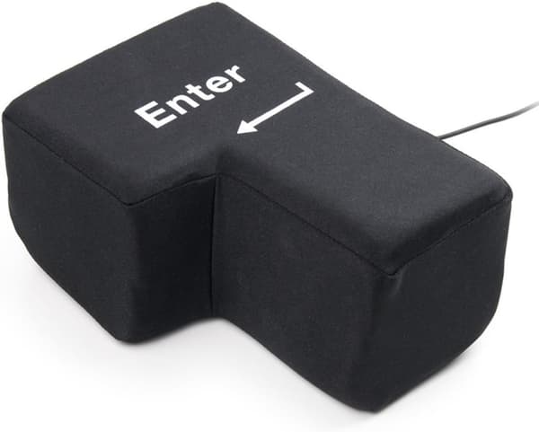 Creative Extra Large Enter Key USB Large Enter Button Comfortable and Economical Desktop Pillow/Stress Relief Punching Bag